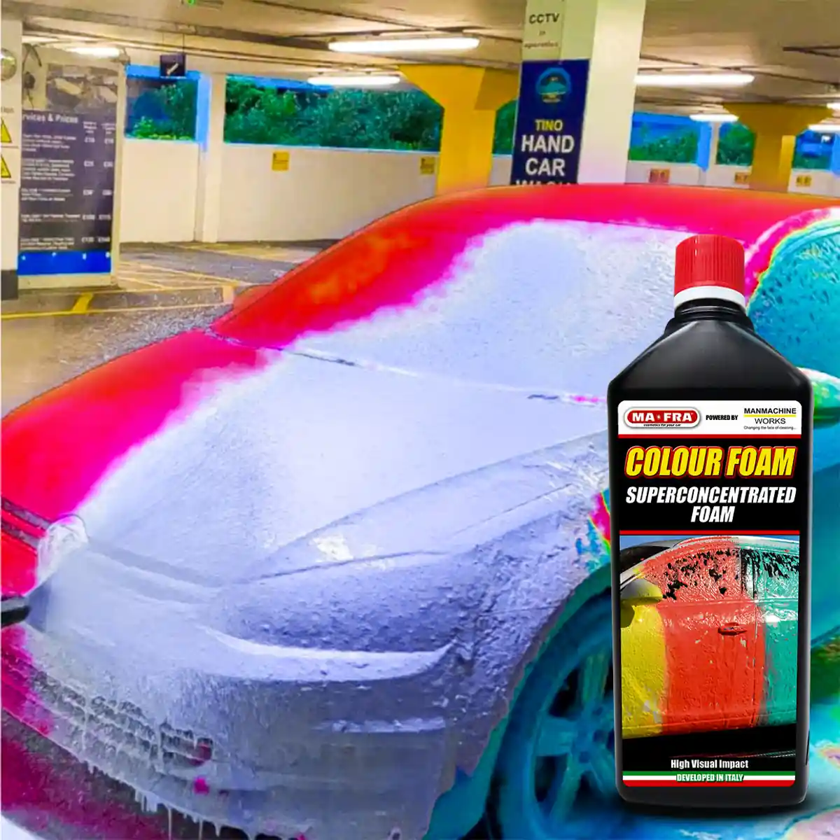 Mafra Car Wash Colour Foam Shampoo Red Vehicle Interior Cleaner  (1 L)