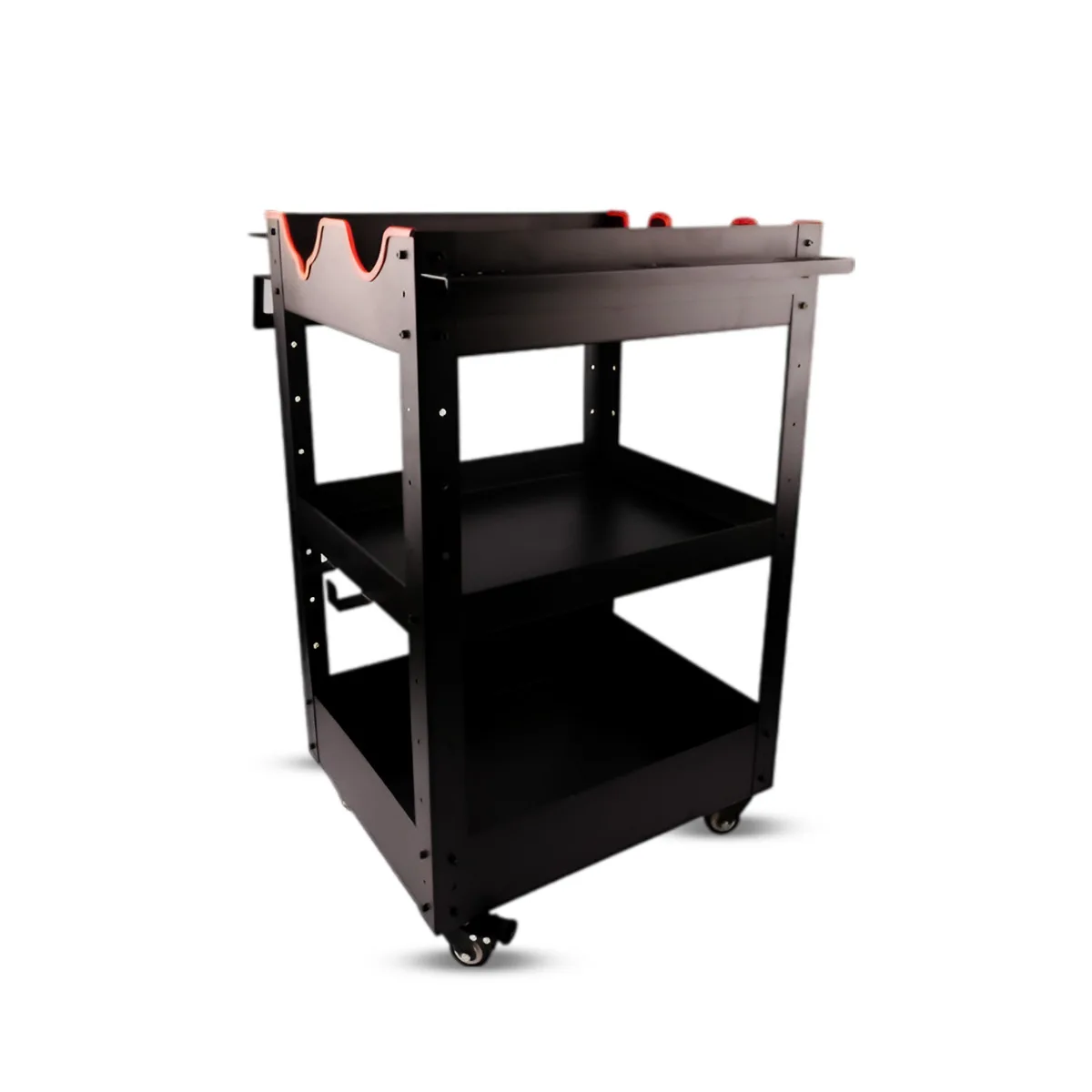 Premium Heavy Duty Detailing Cart with Two Side Plate and Hang Hook and Detailing Cart for Professional Machine and Tools