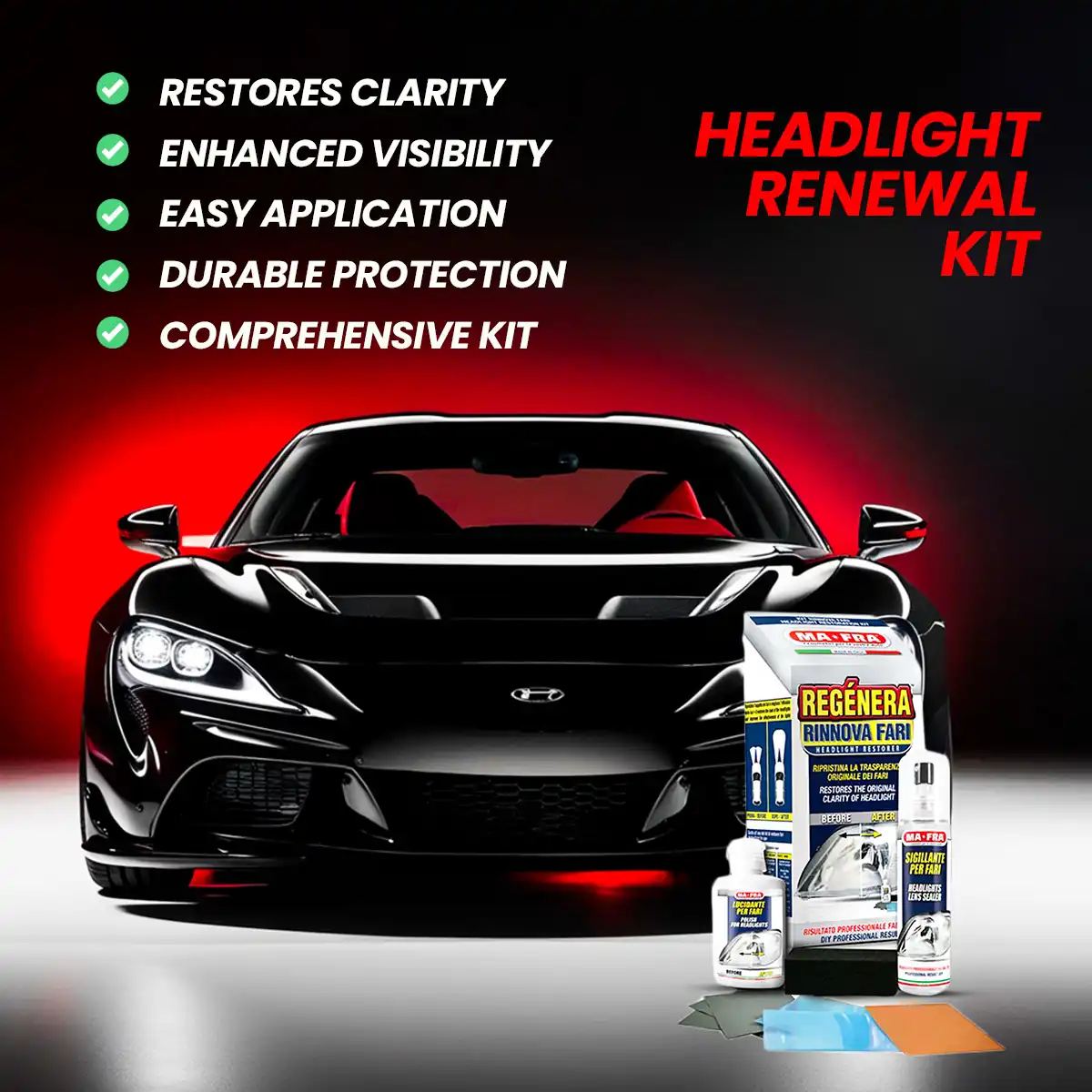 Headlight Kit and Headlight Restoration for Professional Exterior Care