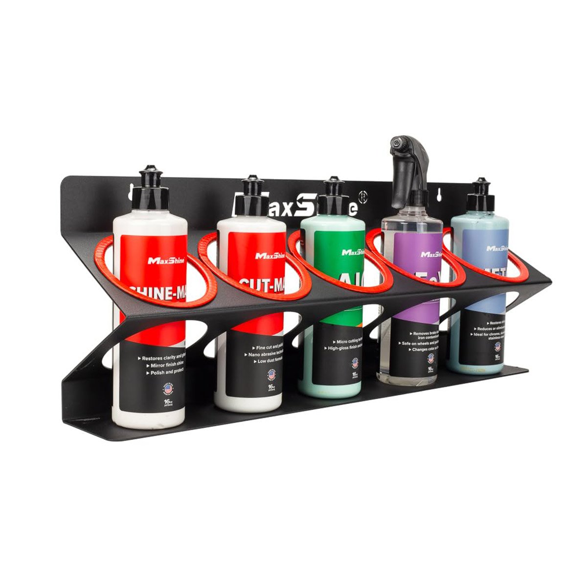 Spray Bottle and Compound Holder and Wall Mounted Organizer for Detailing Tools