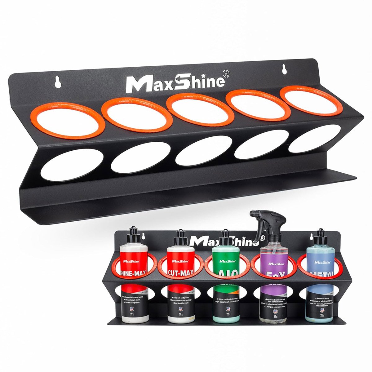 Spray Bottle and Compound Holder and Wall Mounted Organizer for Detailing Tools