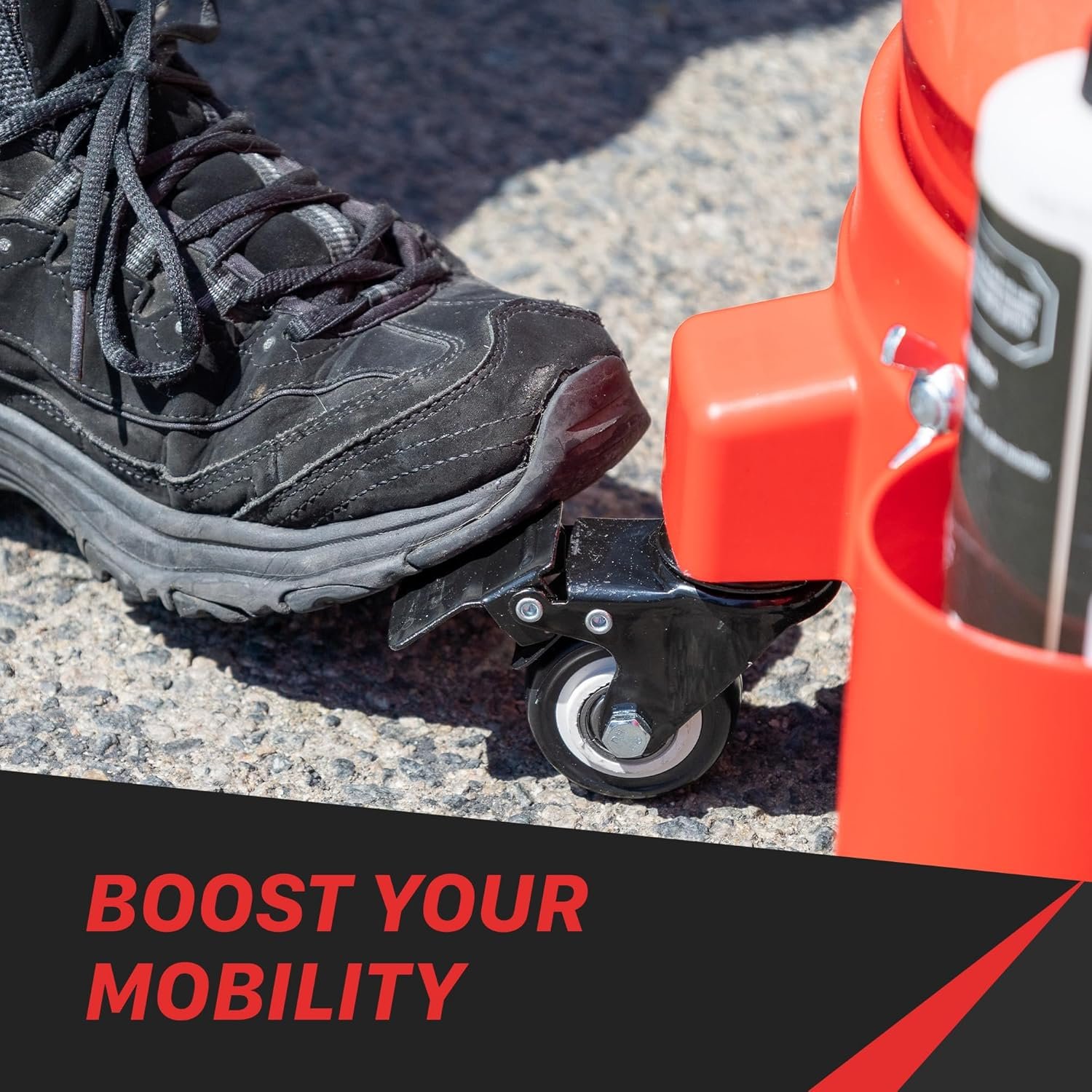 Professional Rolling Bucket Dolly | Fits 2.7and5 Gallon Buckets | 360Â° Swiveling Wheels, 3 Brush Holders, Bottle Storage & Locking Screws