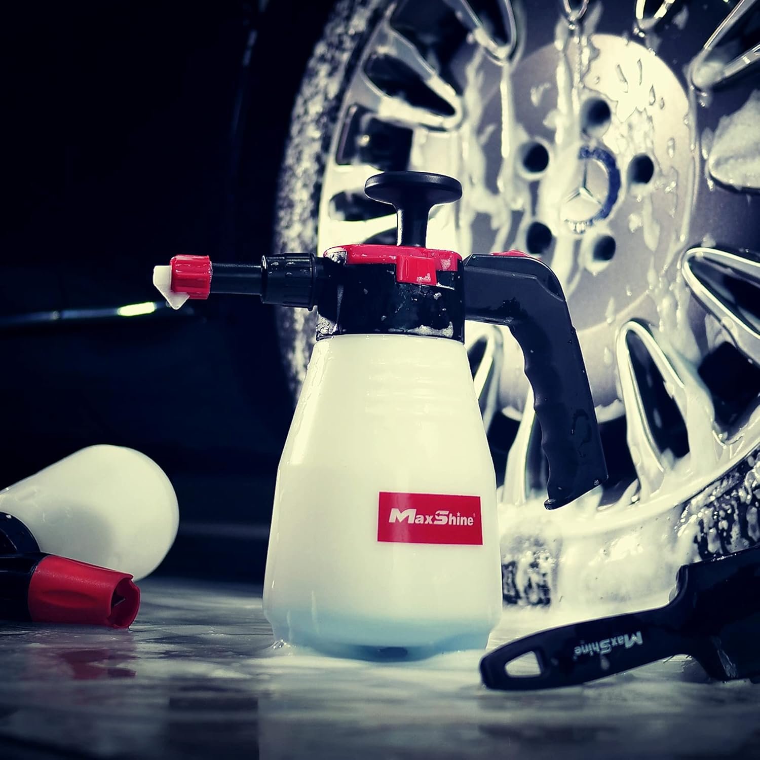 MaxShine 1.5L Hand Pressure Foam Sprayer | Thick Foam Pump Bottle for Car Detailing, Home Cleaning, Garden & Plant Watering | Durable Nozzles & Easy Use